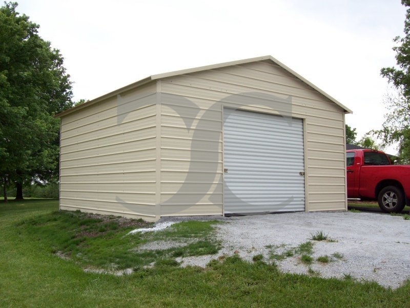 Garage | Boxed Eave Roof | 18W x 21L x 9H | 1-Car Steel Garage Garage | Boxed Eave Roof | 18W x 21L x 9H | 1-Car Steel Garage